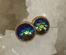 Load image into Gallery viewer, 8mm Pink Mermaid Studs