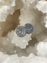 Load image into Gallery viewer, 12mm Mauve Druzy Studs