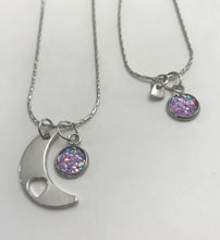 Load image into Gallery viewer, “Love You to the Moon and Back” Mother-Daughter Necklace Set (Stainless Steel)