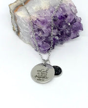 Load image into Gallery viewer, “With God All Things Are Possible” 3-in-1 Necklace (Stainless Steel)