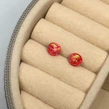 Load image into Gallery viewer, 6mm Strawberry Red Faux Opal Studs
