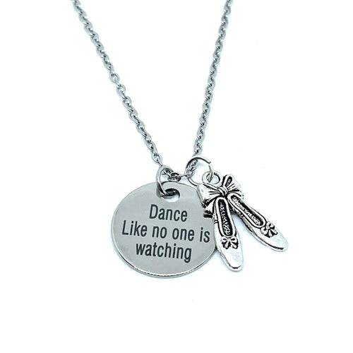 “Dance like no one is watching” 3-in-1 Charm Necklace (Stainless Steel)
