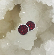 Load image into Gallery viewer, 10mm Merlot Druzy Studs