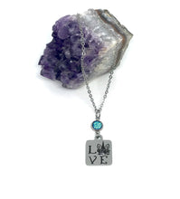 Load image into Gallery viewer, Unicorn Love Birthstone Necklace (Stainless Steel)