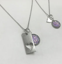 Load image into Gallery viewer, “Elegant Heart” Mother-Daughter Necklace Set (Stainless Steel)