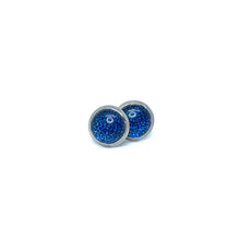 Load image into Gallery viewer, 8mm Blue Leopard Print Studs (Stainless Steel)