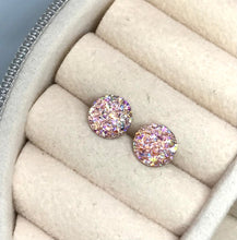 Load image into Gallery viewer, 8mm Light Pink Druzy Studs