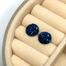 Load image into Gallery viewer, 10mm Denim Blue Druzy Studs