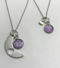 Load image into Gallery viewer, “Love You to the Moon and Back” Mother-Daughter Necklace Set (Stainless Steel)