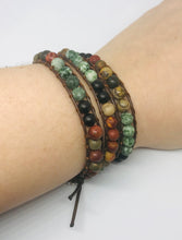 Load image into Gallery viewer, Braided Yoga Wrap Bracelet with Natural Stone