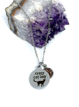 Load image into Gallery viewer, Crazy Cat Lady 3-in-1 Necklace (Stainless Steel)