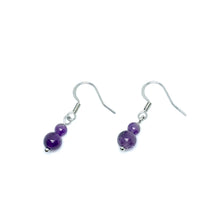Load image into Gallery viewer, Dainty Amethyst Drop Earrings