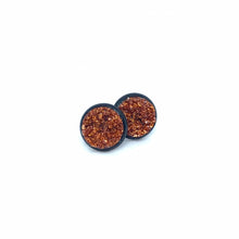 Load image into Gallery viewer, 10mm Pumpkin Spice Latte Druzy Studs