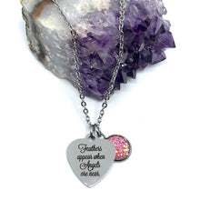 Load image into Gallery viewer, “Feathers Appear When Angels Are Near” 3-in-1 Necklace (Stainless Steel)