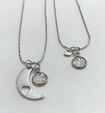 Load image into Gallery viewer, “Love You to the Moon and Back” Mother-Daughter Necklace Set (Stainless Steel)