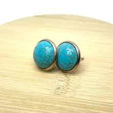 Load image into Gallery viewer, 12mm Turquoise Studs
