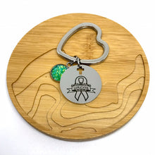 Load image into Gallery viewer, Non-Hodgkin Lymphoma Cancer Survivor Research Keychain (Stainless Steel)