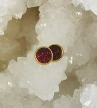 Load image into Gallery viewer, 8mm Merlot Druzy Studs