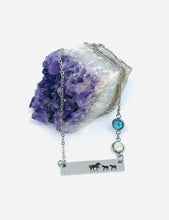 Load image into Gallery viewer, Mama Unicorn Birthstone Necklace with Two Babies (Stainless Steel)