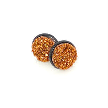 Load image into Gallery viewer, 12mm Pumpkin Spice Latte Druzy Studs