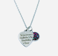 Load image into Gallery viewer, “The Love Between a Grandmother and her Grandchildren is Forever” Necklace (Stainless Steel)