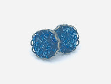 Load image into Gallery viewer, 10mm Denim Blue Druzy Studs