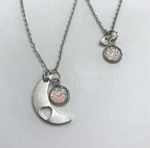 Load image into Gallery viewer, “Love You to the Moon and Back” Mother-Daughter Necklace Set (Stainless Steel)
