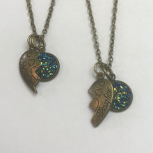 Load image into Gallery viewer, Shared Heart Mother-Daughter Necklace Set (Antique Bronze)
