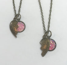 Load image into Gallery viewer, Shared Heart Mother-Daughter Necklace Set (Antique Bronze)