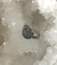 Load image into Gallery viewer, 10mm Gunmetal Druzy Ring (Stainless Steel) - Size 7 Only