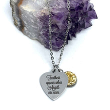 Load image into Gallery viewer, “Feathers Appear When Angels Are Near” 3-in-1 Necklace (Stainless Steel)