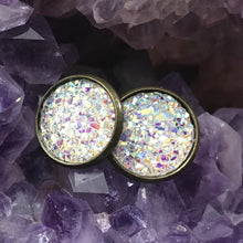 Load image into Gallery viewer, 12mm White Druzy Studs