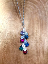 Load image into Gallery viewer, Raindrop Birthstone Family Necklace with Initials