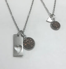 Load image into Gallery viewer, “Elegant Heart” Mother-Daughter Necklace Set (Stainless Steel)