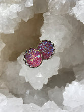 Load image into Gallery viewer, 12mm Pink Druzy Studs