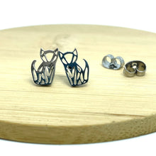Load image into Gallery viewer, Origami Fox Studs (Stainless Steel)
