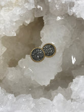 Load image into Gallery viewer, 8mm Gunmetal Druzy Studs