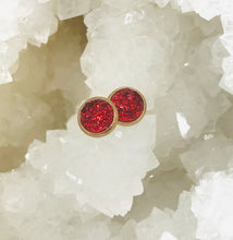 Load image into Gallery viewer, 8mm Red Druzy Studs