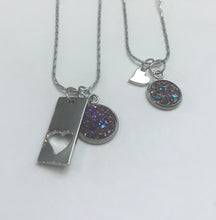 Load image into Gallery viewer, “Elegant Heart” Mother-Daughter Necklace Set (Stainless Steel)