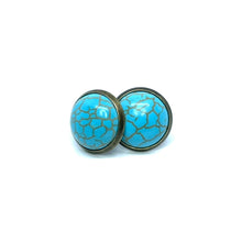 Load image into Gallery viewer, 12mm Turquoise Studs