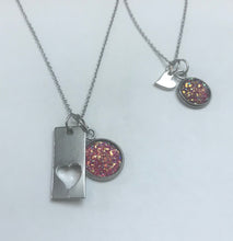 Load image into Gallery viewer, “Elegant Heart” Mother-Daughter Necklace Set (Stainless Steel)