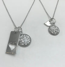 Load image into Gallery viewer, “Elegant Heart” Mother-Daughter Necklace Set (Stainless Steel)