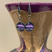 Load image into Gallery viewer, 12mm Purple Coven Drop Earrings (Surgical Steel)