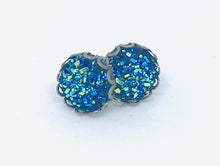 Load image into Gallery viewer, 10mm Galaxy Blue Druzy Studs