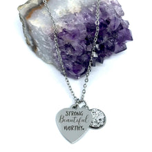 Load image into Gallery viewer, "Strong Beautiful Worthy" 3-in-1 Necklace (Stainless Steel)