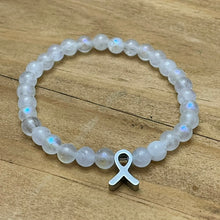 Load image into Gallery viewer, 6mm Lung Cancer Research Gemstone Bracelet
