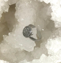 Load image into Gallery viewer, 10mm Gunmetal Druzy Ring (Stainless Steel) - Size 7 Only