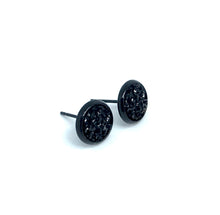 Load image into Gallery viewer, 8mm Black Druzy Studs