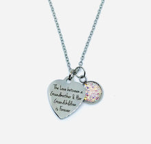 Load image into Gallery viewer, “The Love Between a Grandmother and her Grandchildren is Forever” Necklace (Stainless Steel)