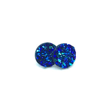 Load image into Gallery viewer, 8mm Galaxy Blue Druzy Studs